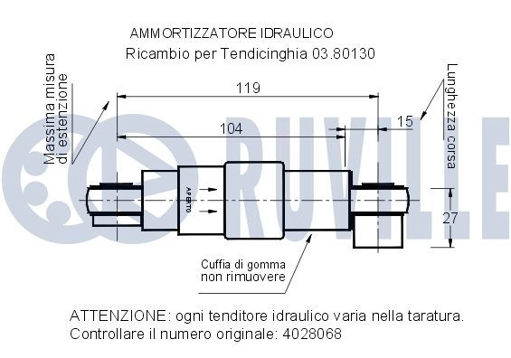 Амортизатор, поликлиновой ремень RUVILLE V6 QQJ8 540409 1440084376 изображение 1