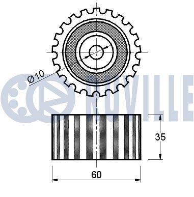 Паразитный / Ведущий ролик, зубчатый ремень RUVILLE 2CDCP T 540414 1440084381 изображение 1