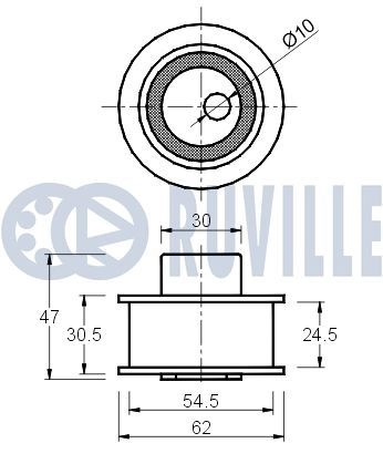 Натяжной ролик, ремень ГРМ RUVILLE 1440084435 540468 EH4P9 B изображение 1