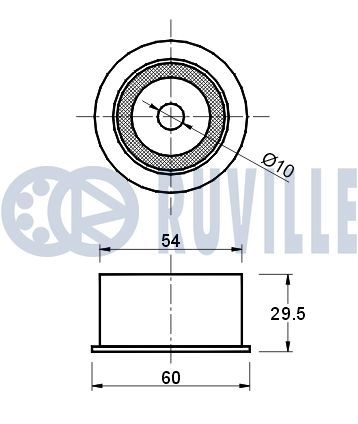 Паразитный / Ведущий ролик, зубчатый ремень RUVILLE 1440084493 GWR42I 1 540526 изображение 1