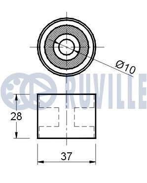 Паразитный / Ведущий ролик, зубчатый ремень RUVILLE 1440084754 TINY R 540787 изображение 1