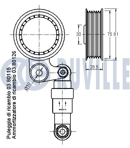 Натяжная планка, поликлиновой ремень RUVILLE 213 G9J 540825 1440084792 изображение 1