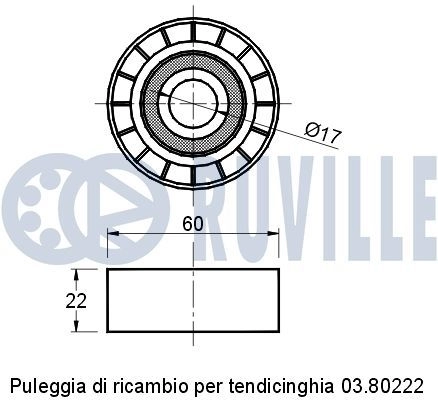 Паразитный / ведущий ролик, поликлиновой ремень RUVILLE 540912 5UL8HV D 1440084879 изображение 1