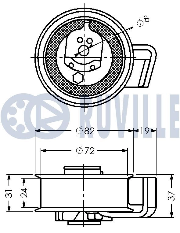 Натяжной ролик, ремень ГРМ RUVILLE 540914 2Z0 1EX5 1440084881 изображение 1