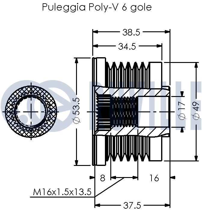 Механизм свободного хода генератора RUVILLE 61L WG 1440085052 541085 изображение 1