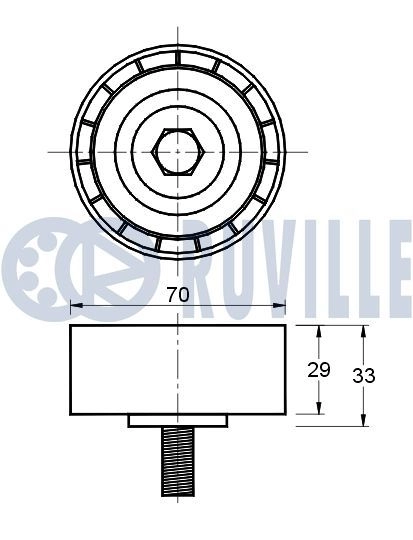 Паразитный / ведущий ролик, поликлиновой ремень RUVILLE U8M5 P 1440085189 541222 изображение 1