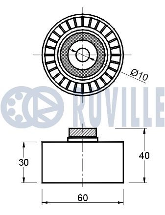 Паразитный / Ведущий ролик, зубчатый ремень RUVILLE 3D J7L 1440085368 541401 изображение 1