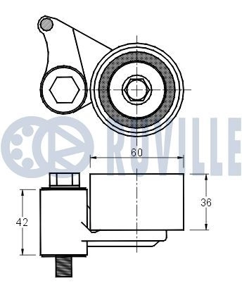 Натяжной ролик, ремень ГРМ RUVILLE 1440085564 HQ0N4 X 541597 изображение 1