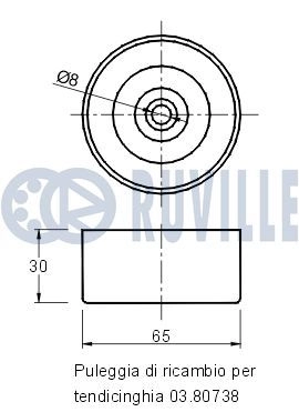 Паразитный / ведущий ролик, поликлиновой ремень RUVILLE 1440085661 541694 QC03 Q изображение 1