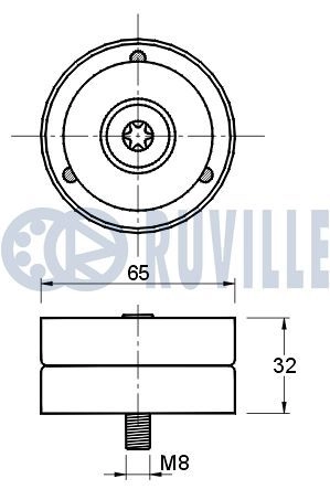 Паразитный / ведущий ролик, поликлиновой ремень RUVILLE B9589 75 541832 1440085799 изображение 1