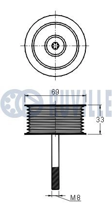 Паразитный / ведущий ролик, поликлиновой ремень RUVILLE 4CW7F QR 541835 1440085802 изображение 1