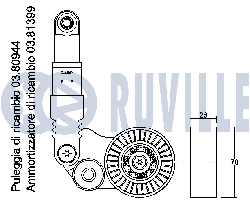 Натяжная планка, поликлиновой ремень RUVILLE 1440086067 542098 FVNN U изображение 1