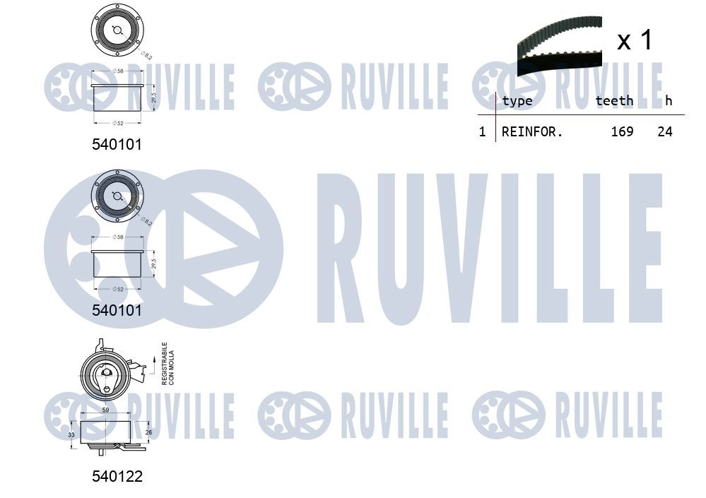 Комплект ремня ГРМ RUVILLE 1440086946 550022 7QXQ C9F изображение 1