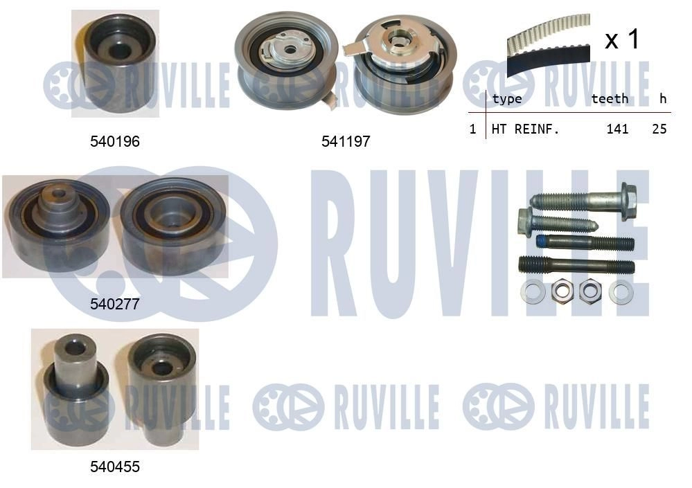 Комплект ремня ГРМ RUVILLE 550025 T8GEX QG 1440086951 изображение 0