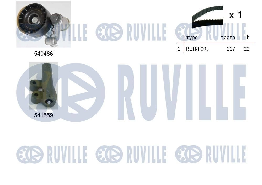 Комплект ремня ГРМ RUVILLE 1440086957 550030 OWJU LQ0 - Изображение 1