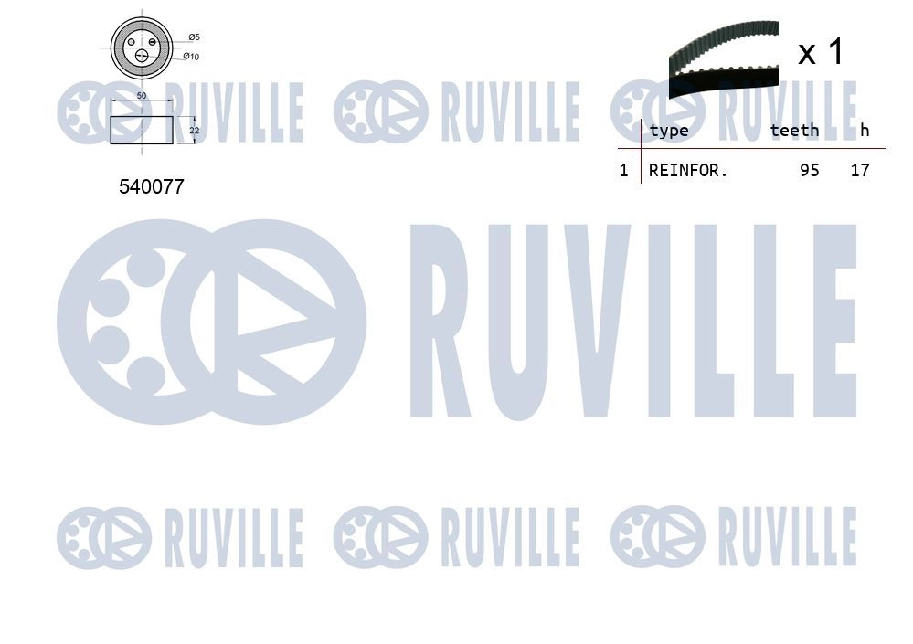 Комплект ремня ГРМ RUVILLE 550032 P3D4 WQ 1440086961 изображение 1