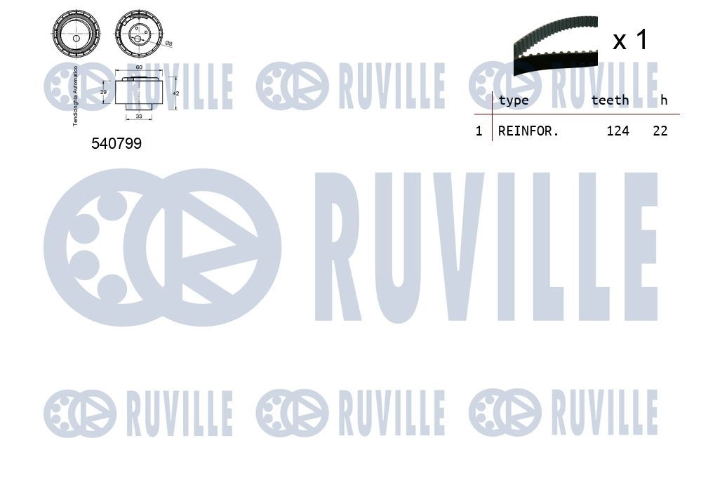 Комплект ремня ГРМ RUVILLE BLE L1 550034 1440086965 изображение 1