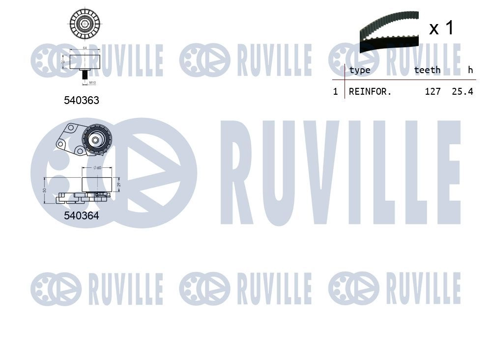 Комплект ремня ГРМ RUVILLE 6QZ AS 550035 1440086968 изображение 1