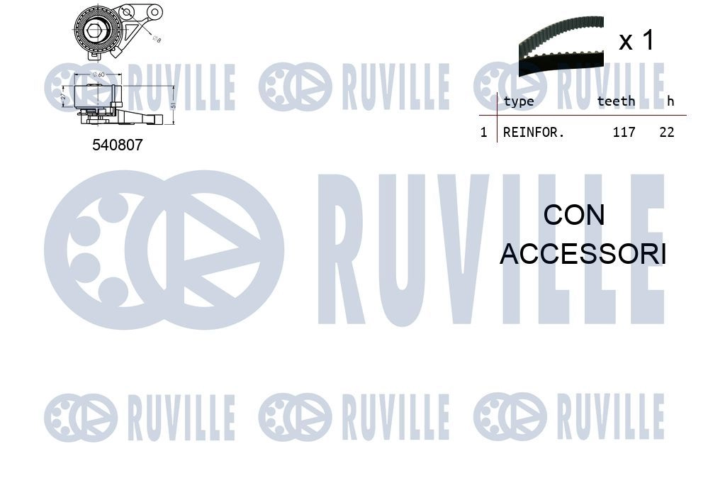 Комплект ремня ГРМ RUVILLE ZOL3 S 550047 1440086984 изображение 1