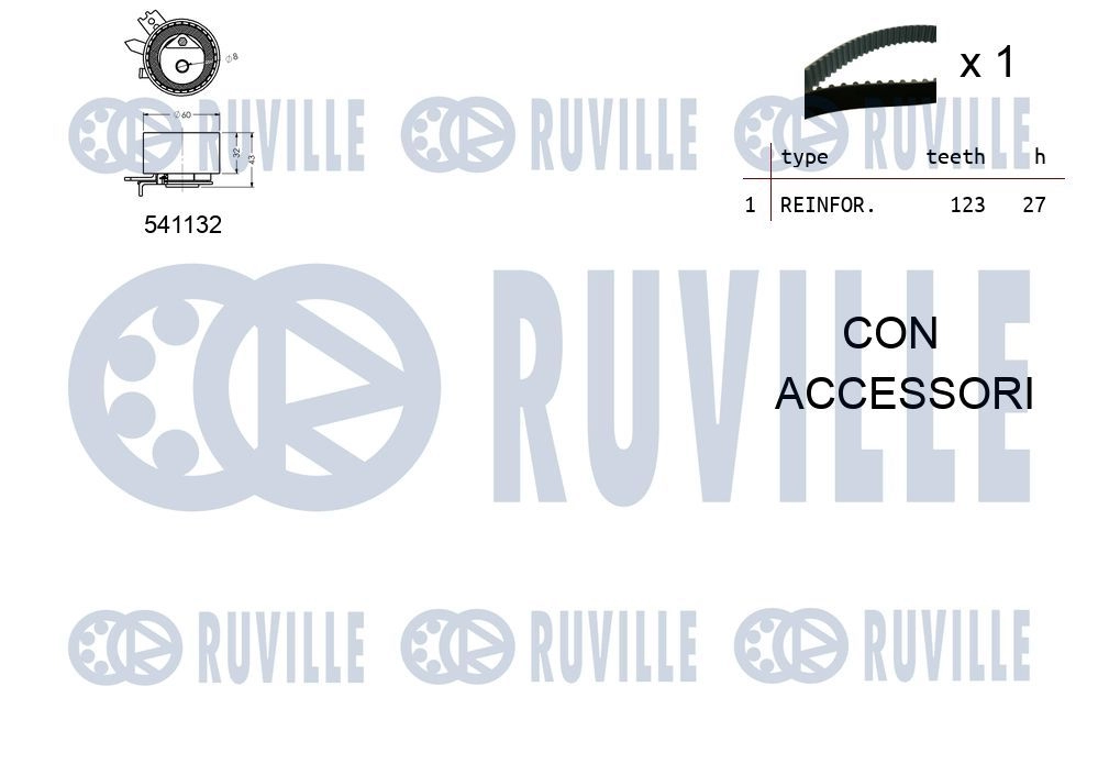 Комплект ремня ГРМ RUVILLE 550055 1440086997 H TA4RD изображение 1