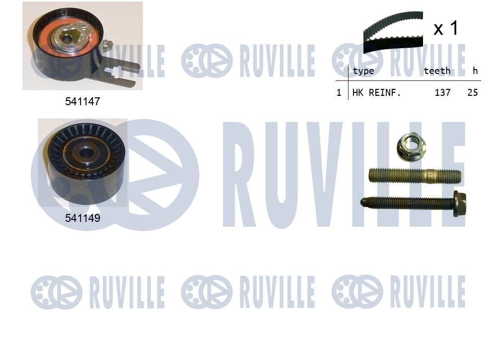 Комплект ремня ГРМ RUVILLE 1440087001 550058 U6LH JF изображение 0