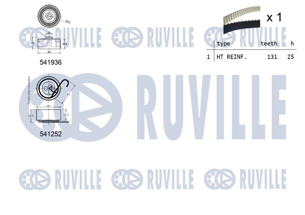 Комплект ремня ГРМ RUVILLE 550062 1440087010 6I ZVR изображение 1