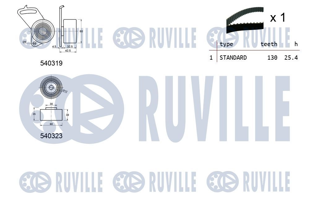 Комплект ремня ГРМ RUVILLE UT FLYM 1440087023 550068 изображение 1