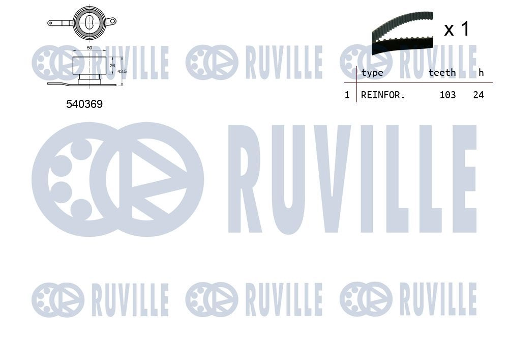 Комплект ремня ГРМ RUVILLE 5E P3U9Z 550092 1440087047 изображение 1
