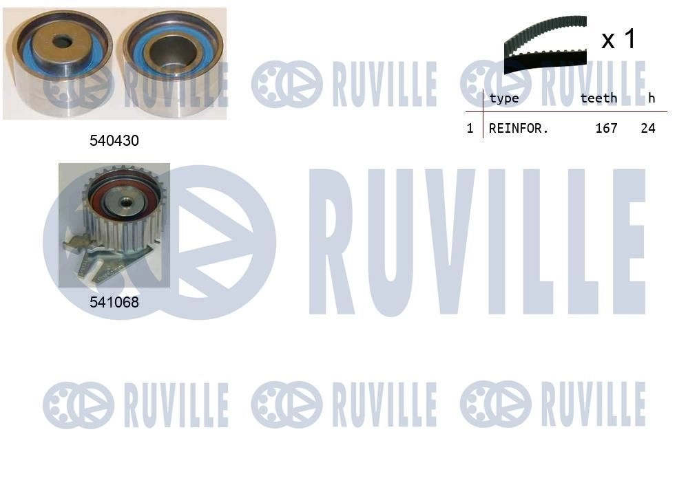 Комплект ремня ГРМ RUVILLE 2CS X7W 1440087050 550094 изображение 0