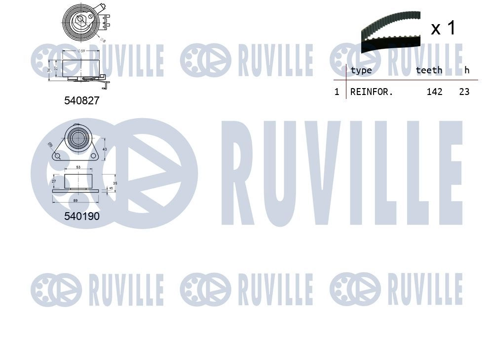 Комплект ремня ГРМ RUVILLE SHLI VV 1440087071 550110 изображение 1