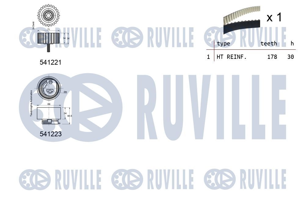 Комплект ремня ГРМ RUVILLE 5INK IR 550122 1440087090 изображение 1