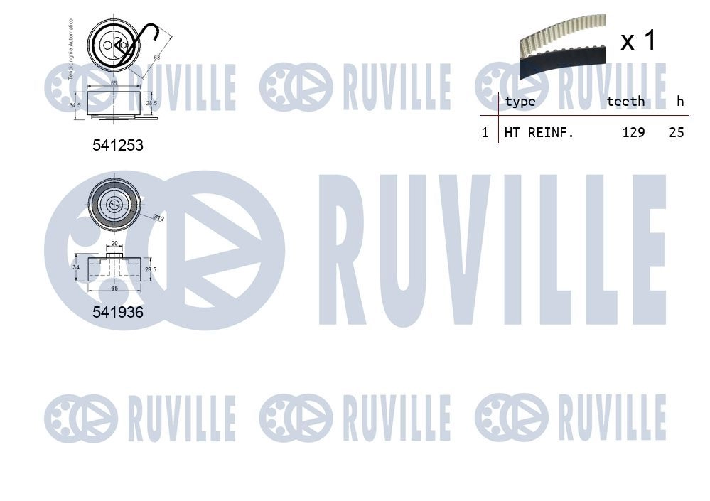 Комплект ремня ГРМ RUVILLE 1440087091 E5 TK6N 550123 изображение 1