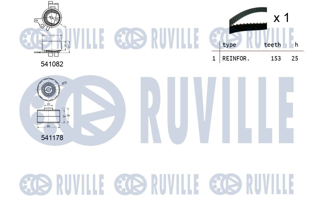Комплект ремня ГРМ RUVILLE 1440087097 550127 TRNQ 40 изображение 1