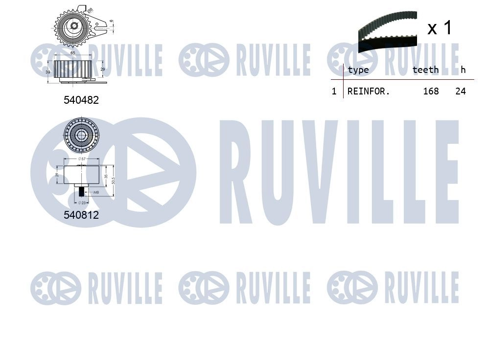 Комплект ремня ГРМ RUVILLE 1440087121 ND 2DRA 550141 изображение 1