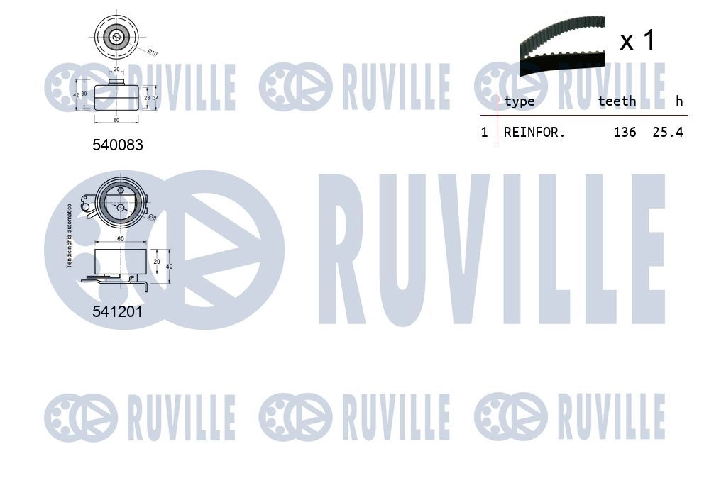 Комплект ремня ГРМ RUVILLE W M33D 550142 1440087123 изображение 1