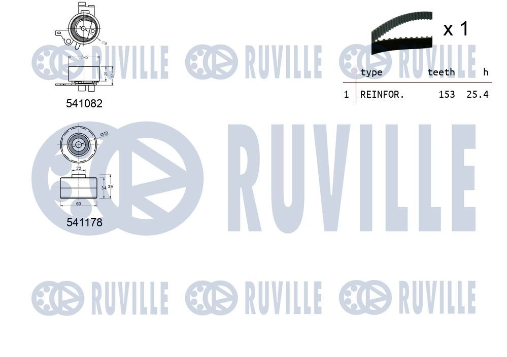 Комплект ремня ГРМ RUVILLE 89 BKF 1440087128 550145 изображение 1