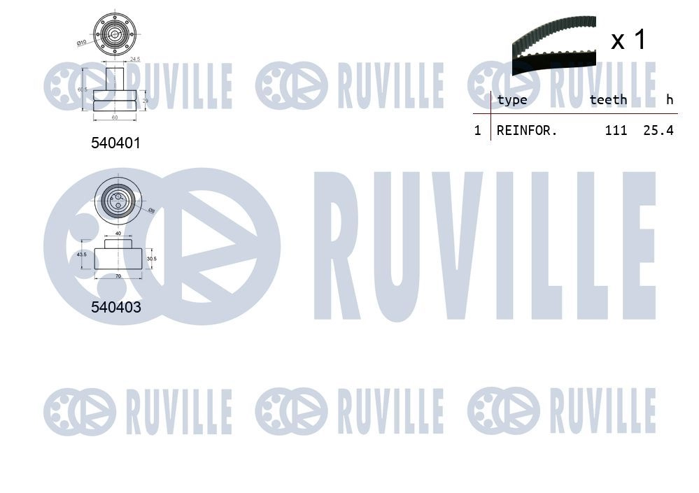 Комплект ремня ГРМ RUVILLE 550207 1440087191 QNC0 M изображение 1