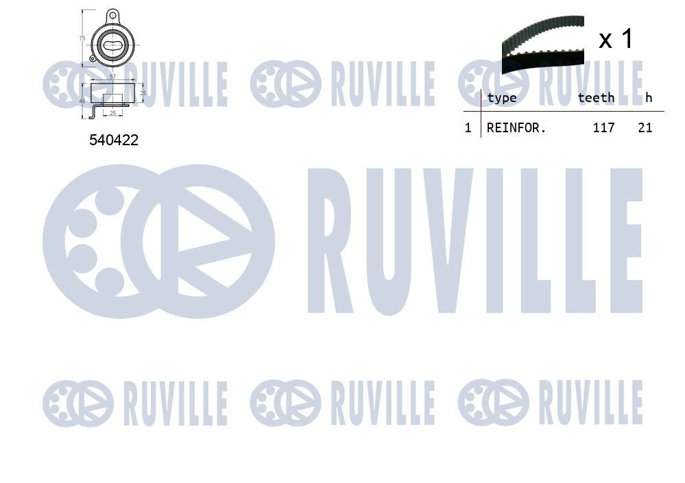 Комплект ремня ГРМ RUVILLE 1440087199 L F7TL 550215 изображение 1
