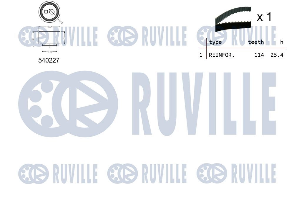 Комплект ремня ГРМ RUVILLE LD7 MREV 550218 1440087202 изображение 1