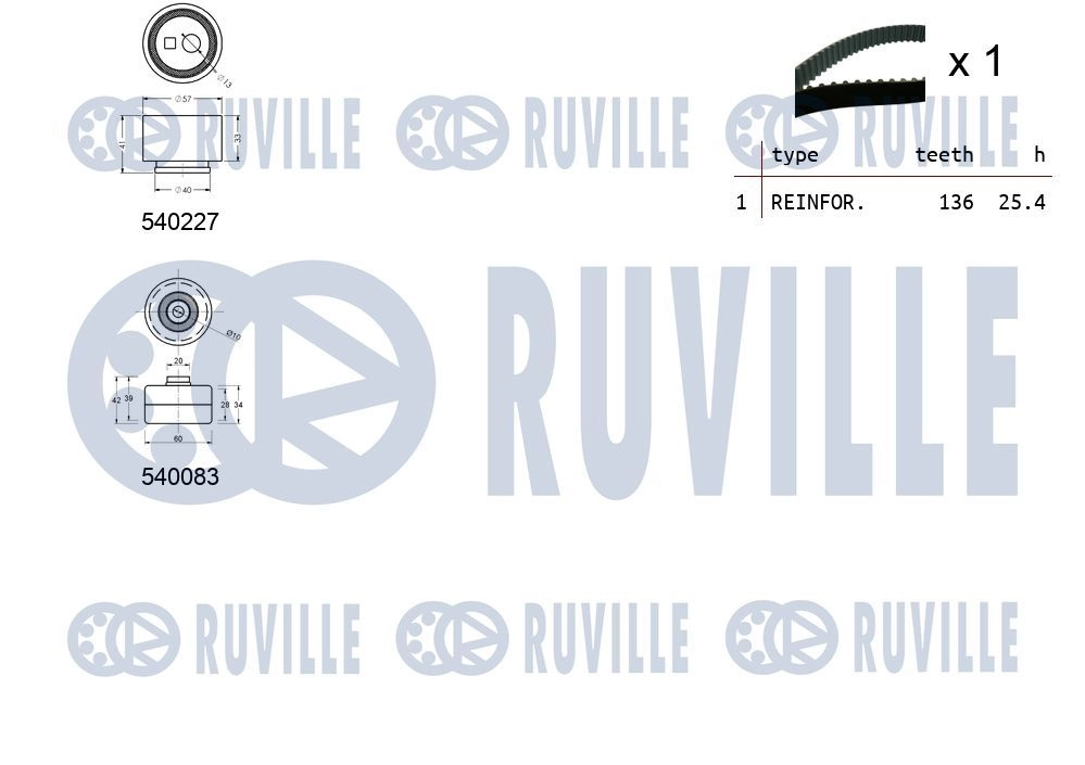 Комплект ремня ГРМ RUVILLE 550219 1440087203 R HTX4Q изображение 1
