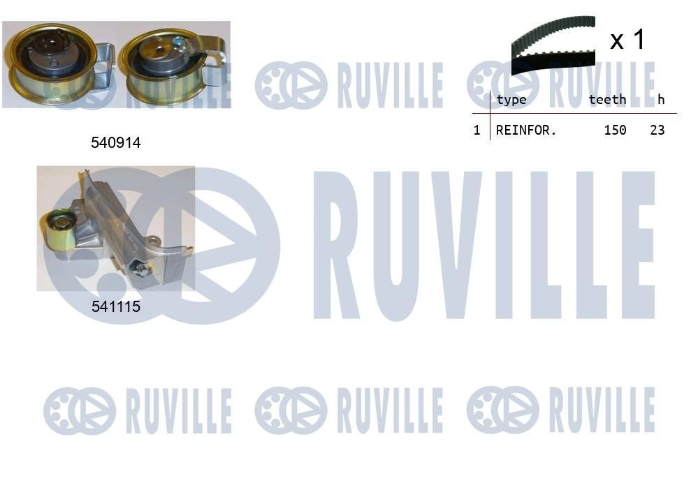 Комплект ремня ГРМ RUVILLE 1440087244 550257 K 2VWC изображение 0
