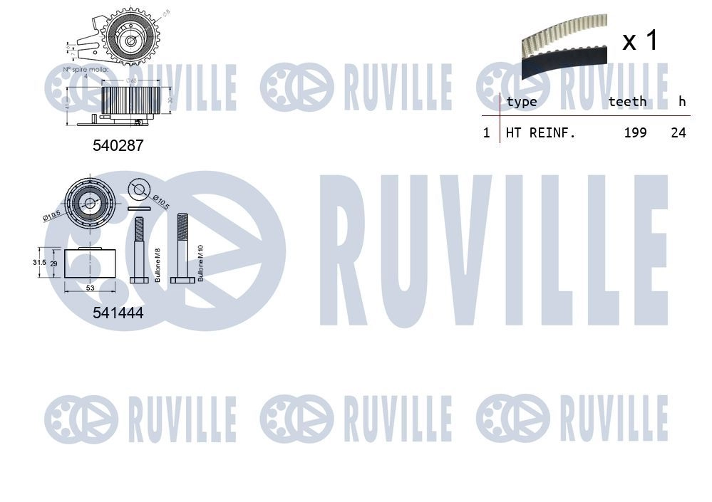 Комплект ремня ГРМ RUVILLE B0LK L 550260 1440087247 изображение 1