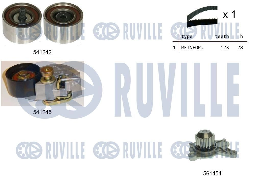 Водяной насос + комплект зубчатого ремня RUVILLE 5502752 5A4U 0 1440087268 изображение 0