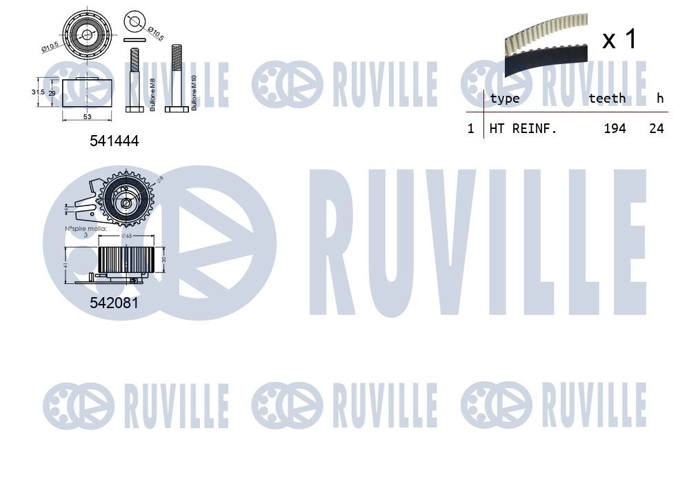 Комплект ремня ГРМ RUVILLE 1440087306 SPGT R 550303 изображение 1