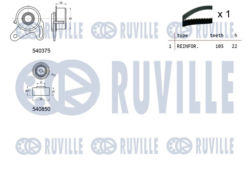 Комплект ремня ГРМ RUVILLE 550314 K RCUQ 1440087321 изображение 1