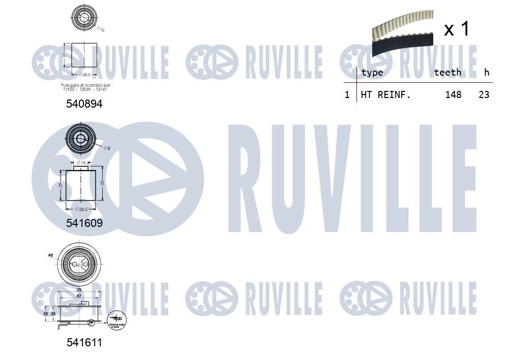 Комплект ремня ГРМ RUVILLE 550319 OQ2S A 1440087329 изображение 1