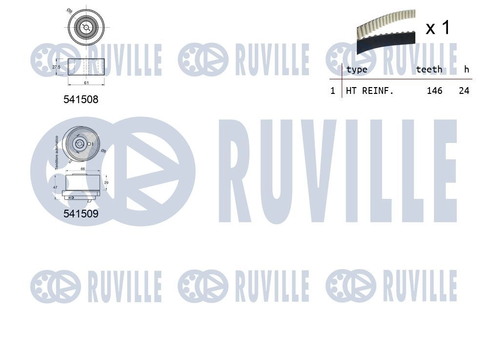 Комплект ремня ГРМ RUVILLE 1440087331 7 9UD0 550320 изображение 1