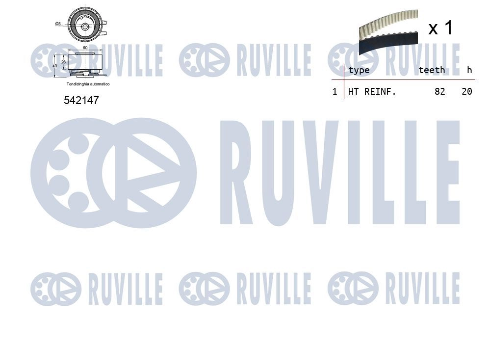 Комплект ремня ГРМ RUVILLE 1440087352 8WP7 H 550334 изображение 1