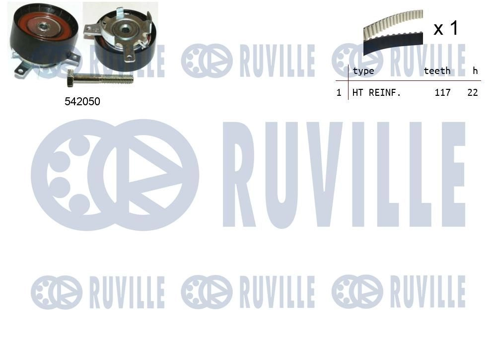 Комплект ремня ГРМ RUVILLE 1440087357 550337 H2QE9 DW изображение 0