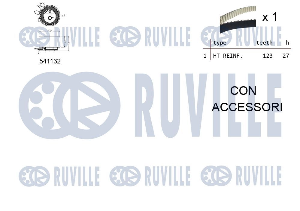 Комплект ремня ГРМ RUVILLE TZF Q10 550355 1440087377 изображение 1